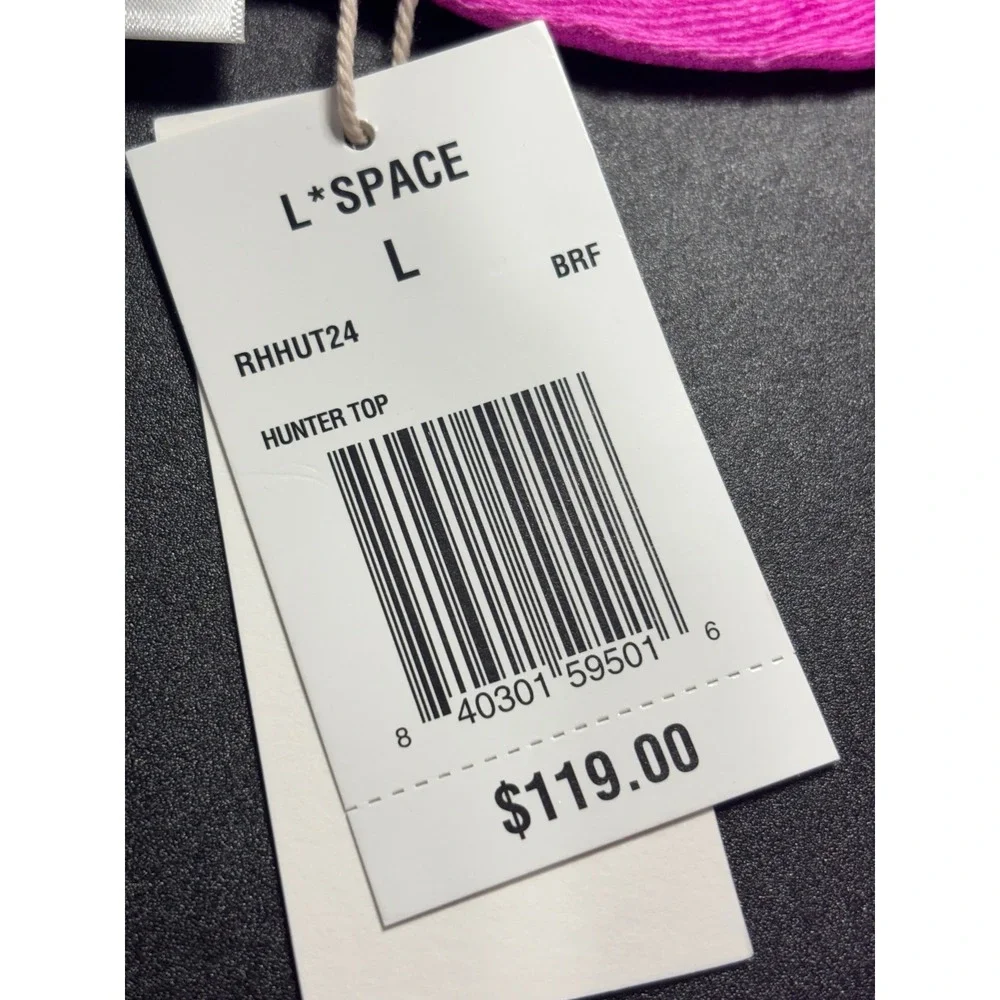 L*Space Hunter Bikini Top Bright Fuchsia Ribbed Underwire RHHUT24 Womens Large
